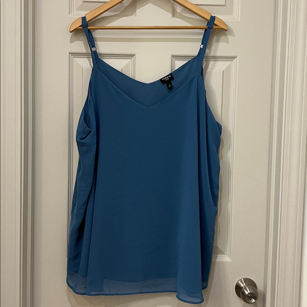 Torrid Blue V-Neck Sleeveless Top